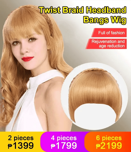 Twist Braid Headband Bangs Wig