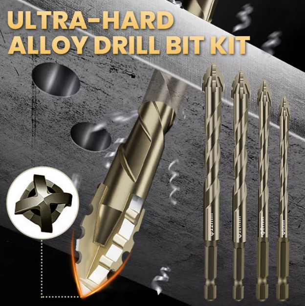 High-Strength 4-Flute Serrated Eccentric Drill Bit Kit