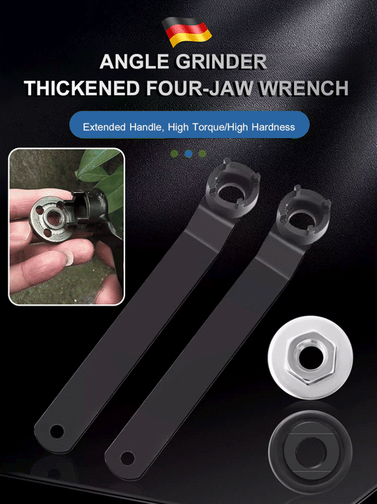 Thickened four-claw wrench for angle grinder