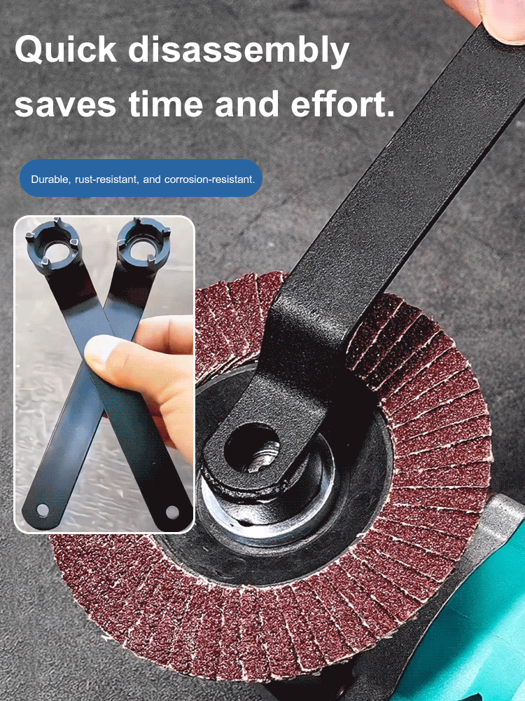 Thickened four-claw wrench for angle grinder