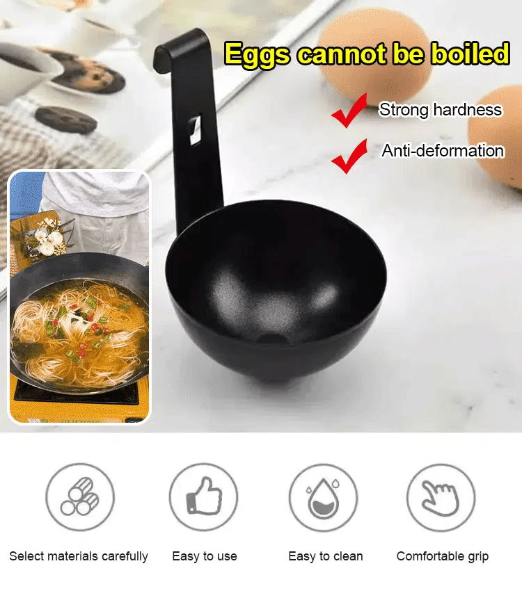 Hanging poached poached egg molds