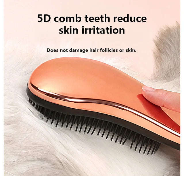 Dual-use pet grooming and styling comb for wet and dry hair