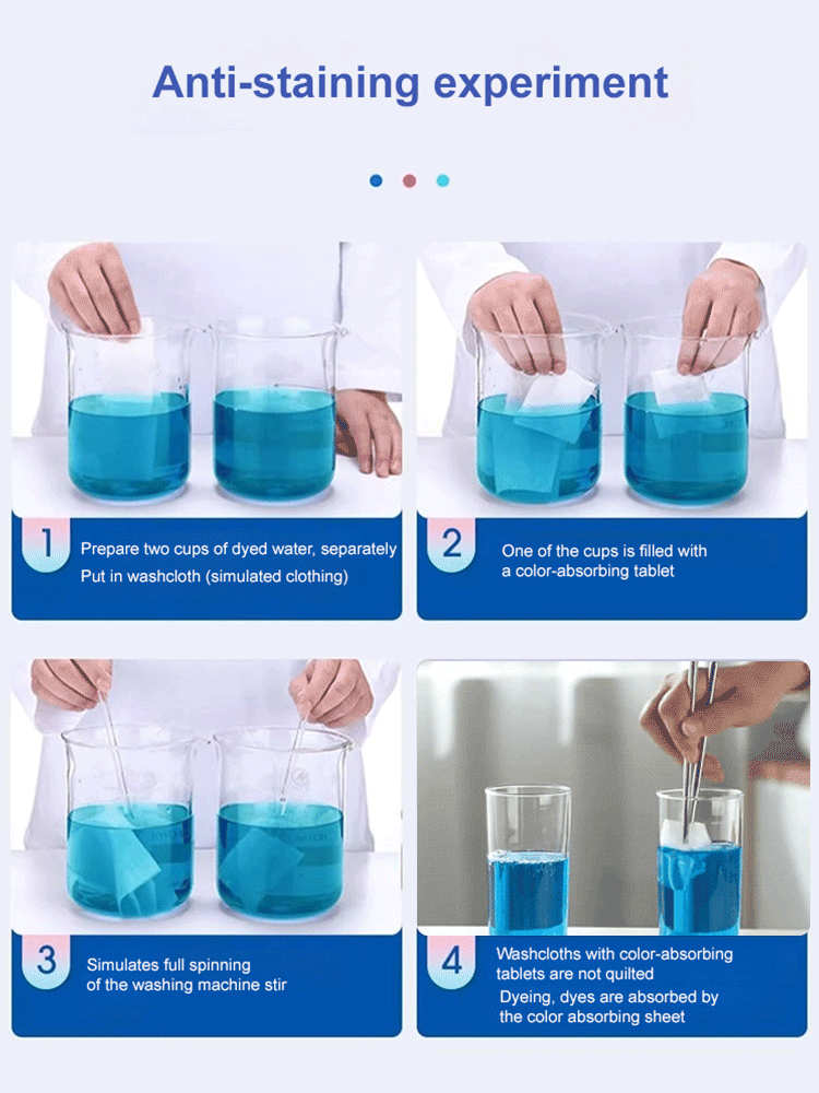 Laundry anti-staining color absorbing tablets