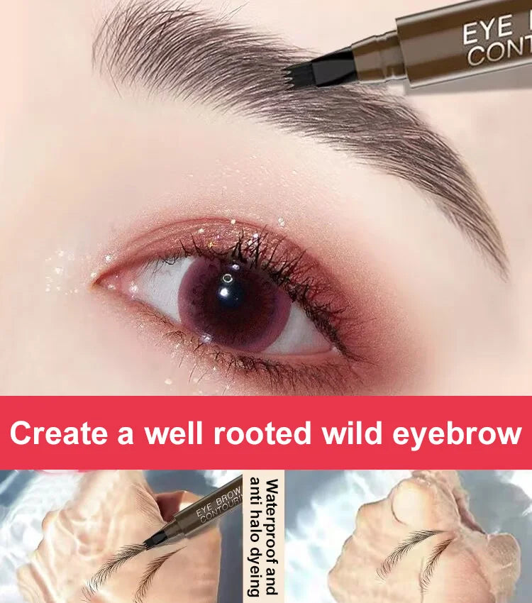 🎁Buy one get one free🎁Waterproof and sweat-proof four-pronged eyebrow pencil🎁