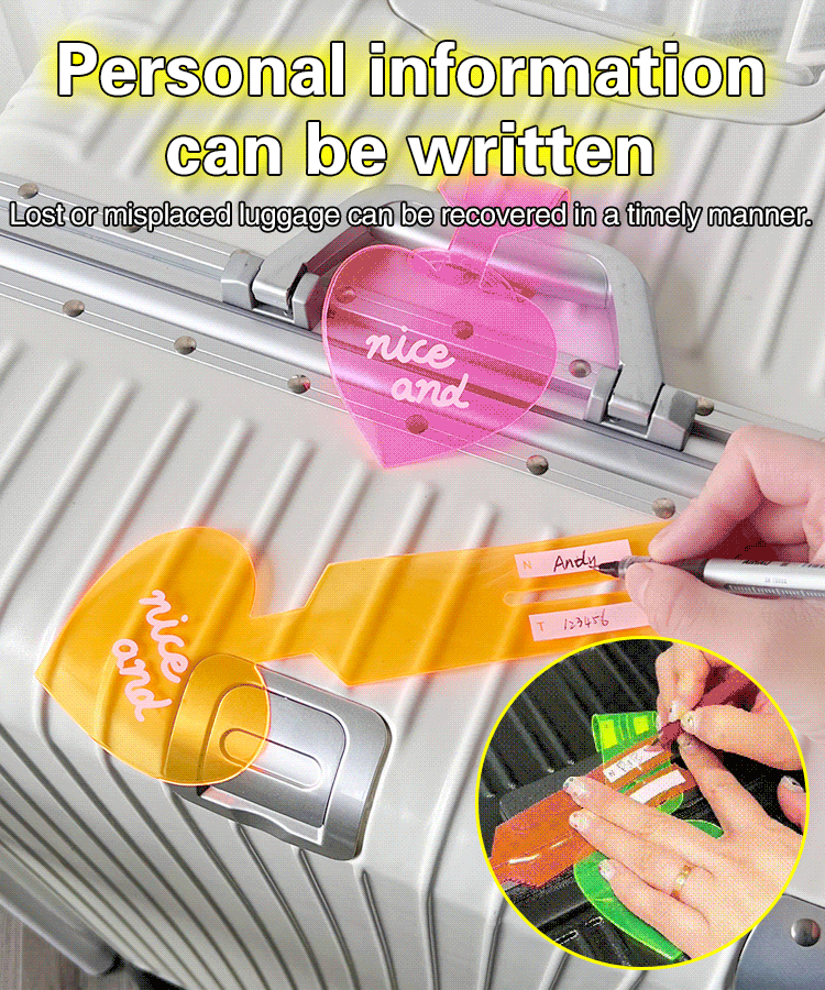 Glow-in-the-Dark Anti-Lost Heart-Shaped Luggage Tag