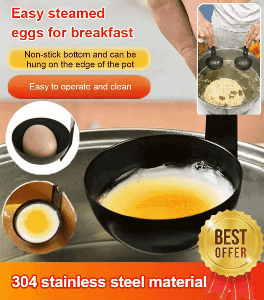 Hanging poached poached egg molds