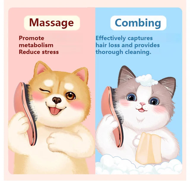 Dual-use pet grooming and styling comb for wet and dry hair