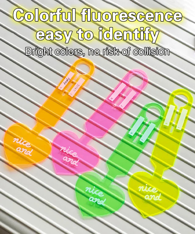 4Pcs Anti Loss Fluorescent Love Luggage Tags