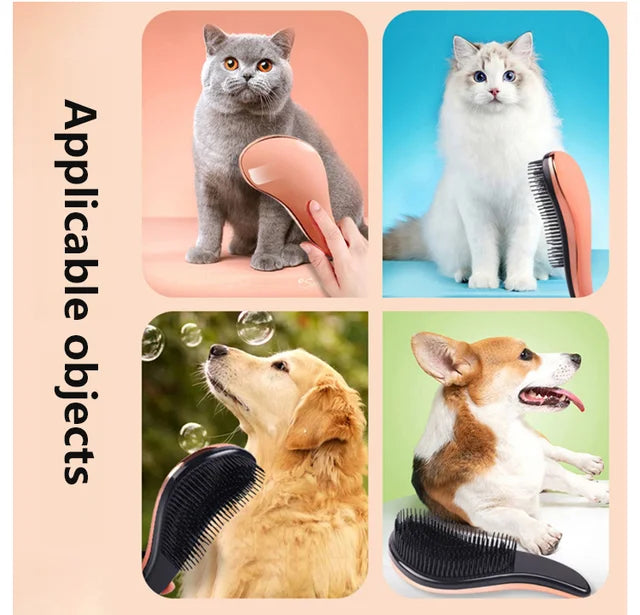 Dual-use pet grooming and styling comb for wet and dry hair