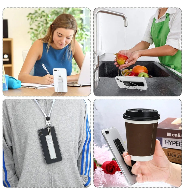 Self-adhesive palm phone holder