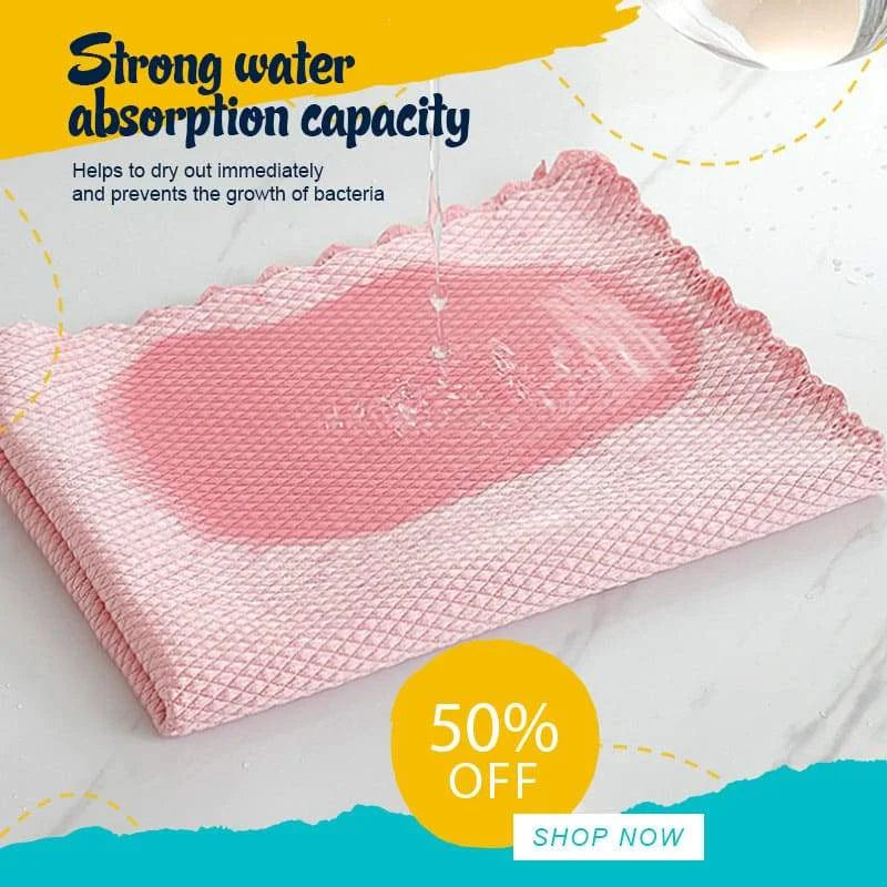 4Pcs/Set Wave Pattern Fish Scale Cloth Rag