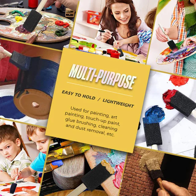 Multifunctional wooden handle sponge brush