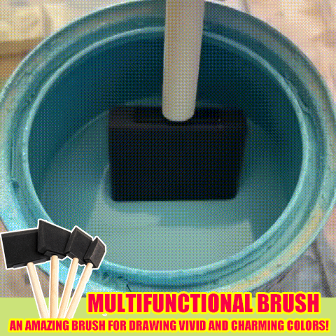 Multifunctional wooden handle sponge brush