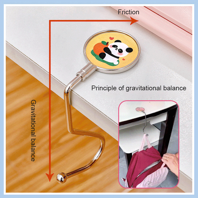 Portable Students Desk Space Nail-Free Hooks