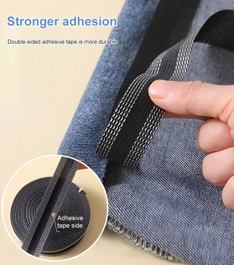 Self-adhesive iron on hem tape