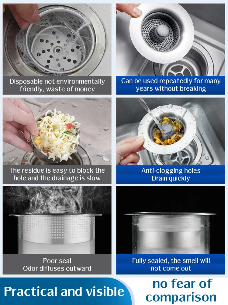 Stainless Steel Kitchen Sink Bouncing Drain Deodorant Artifact