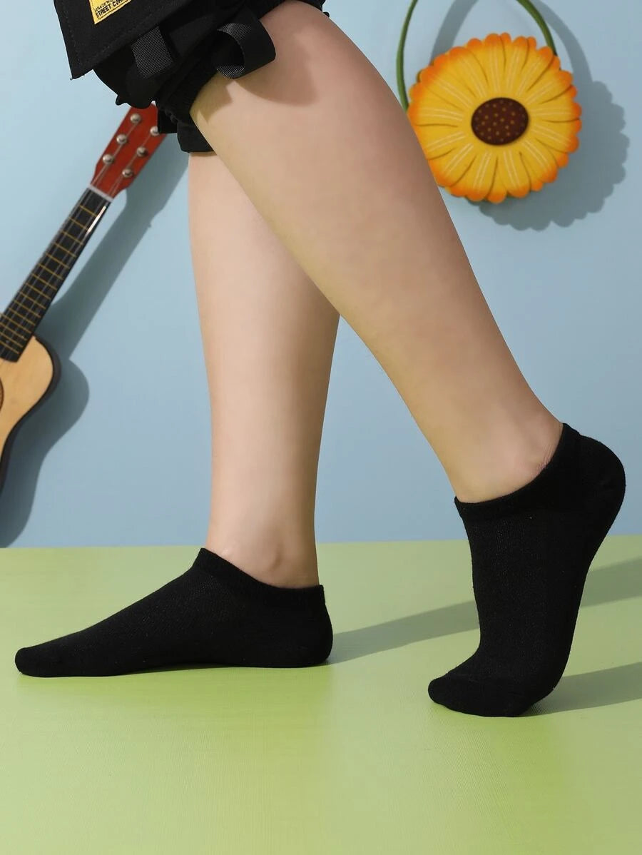 Quick Dry Simple Breathable Deodorant Cotton Socks (5Pairs)