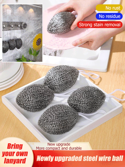 [Stainless steel wire] Steel wool with hanging rope