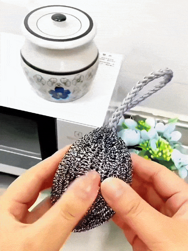 [Stainless steel wire] Steel wool with hanging rope