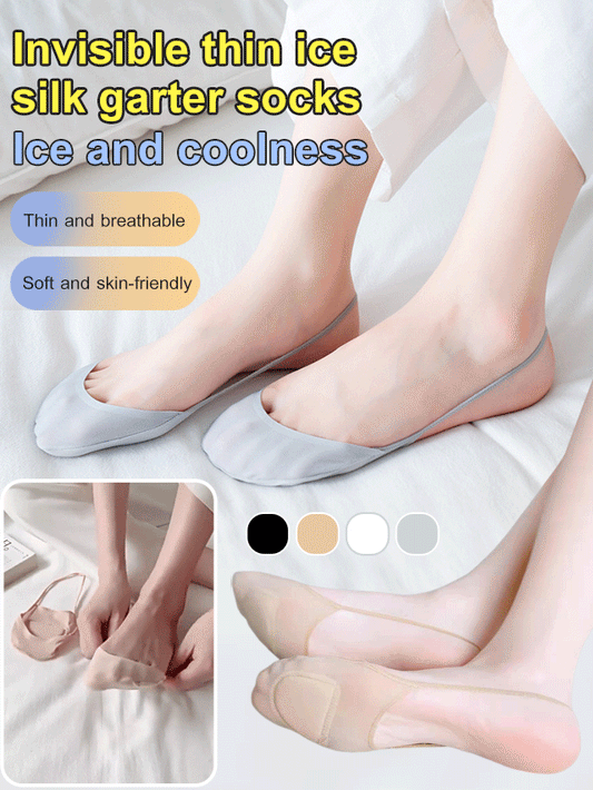 Invisible thin ice silk garter stockings