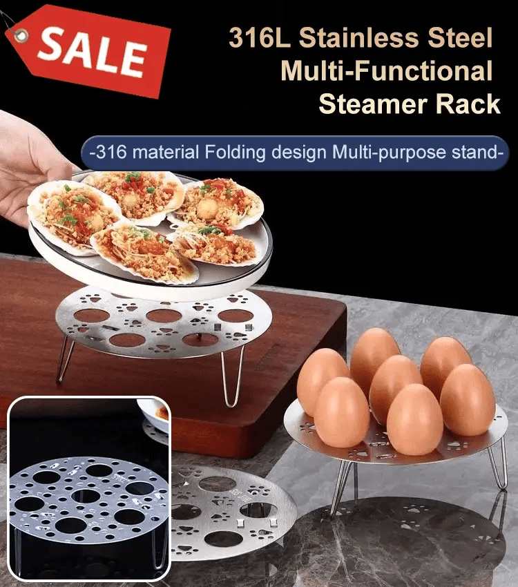High foot multi-purpose thickened stainless steel steaming rack