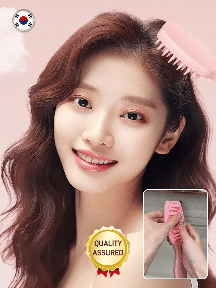 Silicone long handle massage shampoo comb