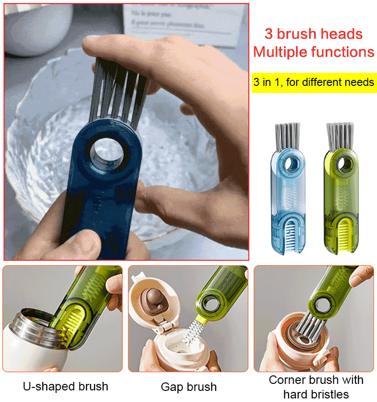 ✨3 in 1 Cleaning Brush Multifunctional Bottle Gap Cleaner Brush