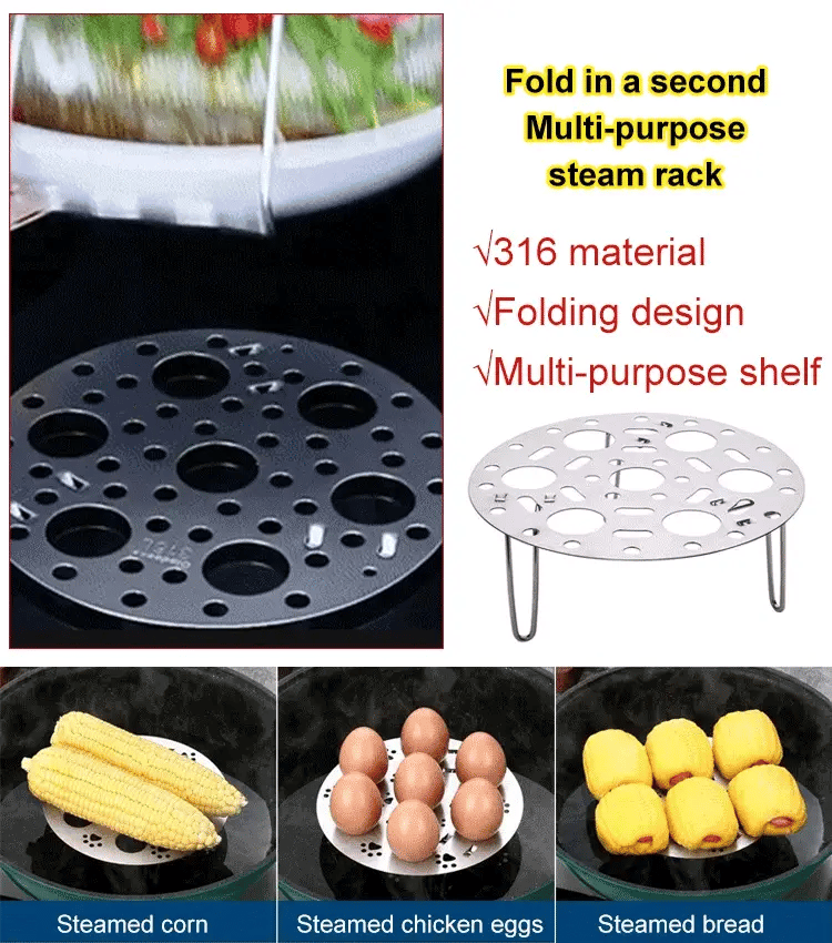 High foot multi-purpose thickened stainless steel steaming rack