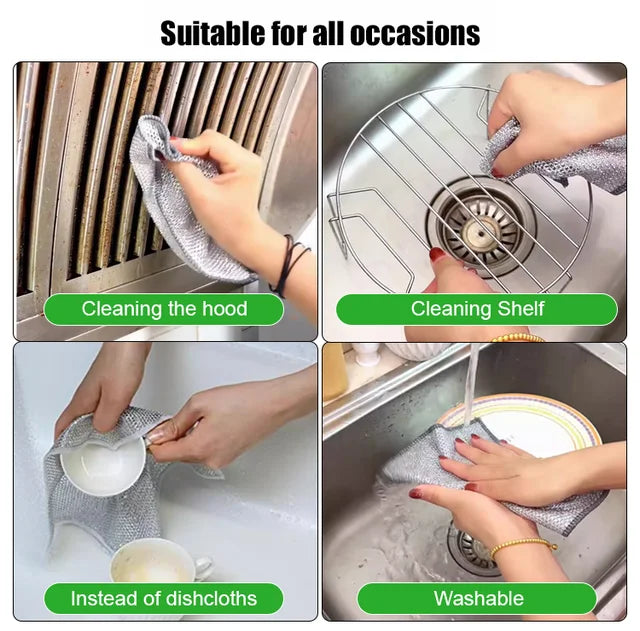 [Powerful Cleaning] Non-damaging Metal Bamboo Charcoal Cleaning Cloth（6 PCS/SET)