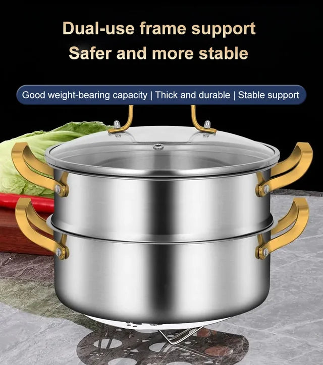 High foot multi-purpose thickened stainless steel steaming rack