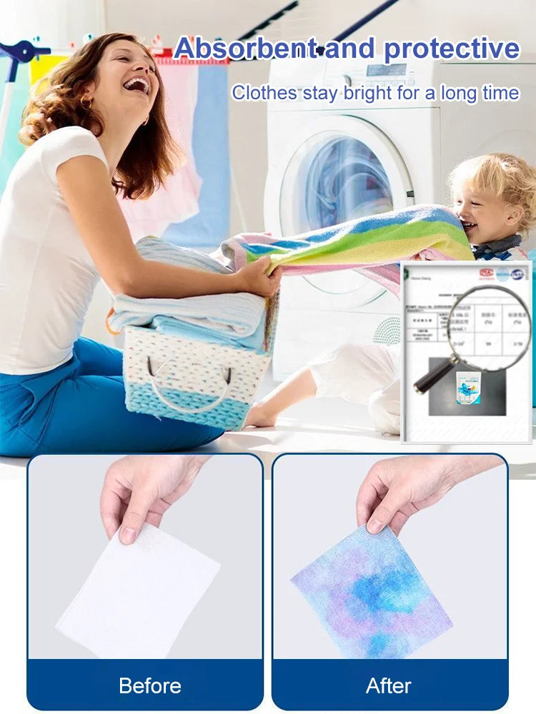 Laundry anti-staining color absorbing tablets