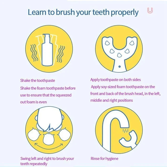 U-shaped children's toothbrush