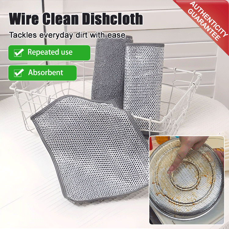 [Powerful Cleaning] Non-damaging Metal Bamboo Charcoal Cleaning Cloth（6 PCS/SET)