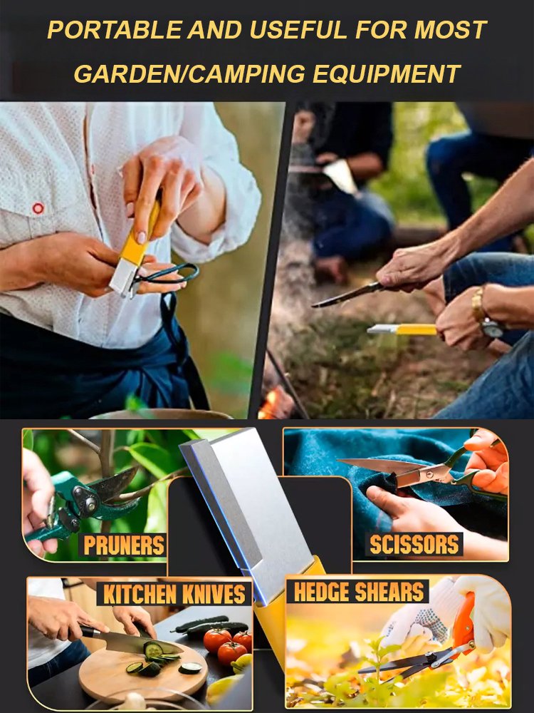 Portable handheld sharpener for garden scissors
