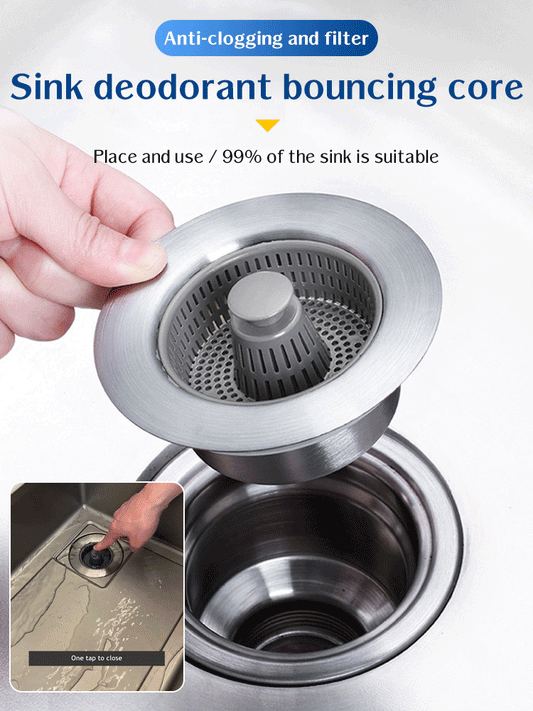 Stainless Steel Kitchen Sink Bouncing Drain Deodorant Artifact