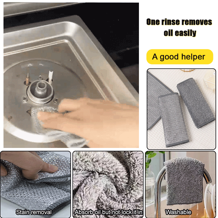 [Powerful Cleaning] Non-damaging Metal Bamboo Charcoal Cleaning Cloth（6 PCS/SET)
