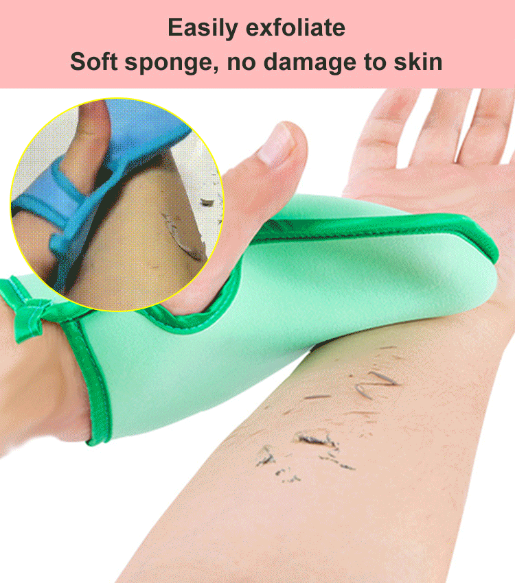 Painless sponge exfoliating glove