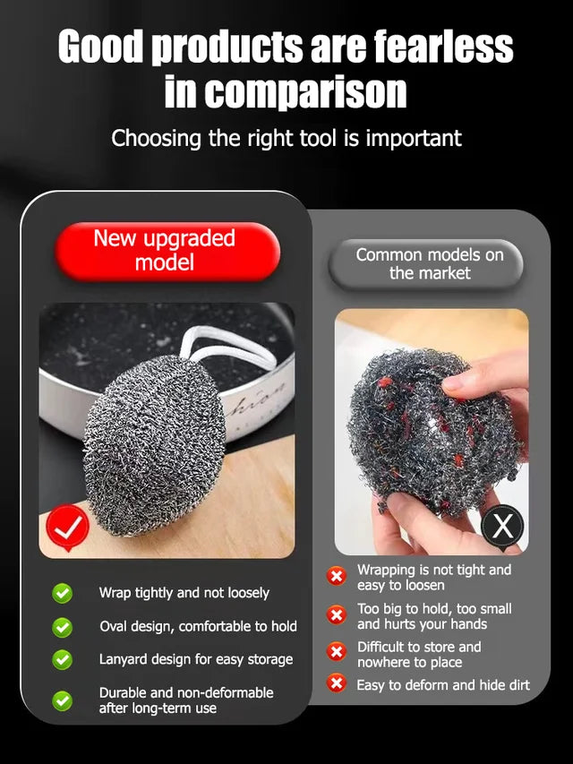 [Stainless steel wire] Steel wool with hanging rope