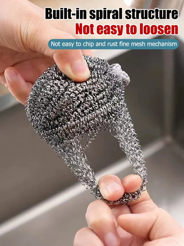 [Stainless steel wire] Steel wool with hanging rope