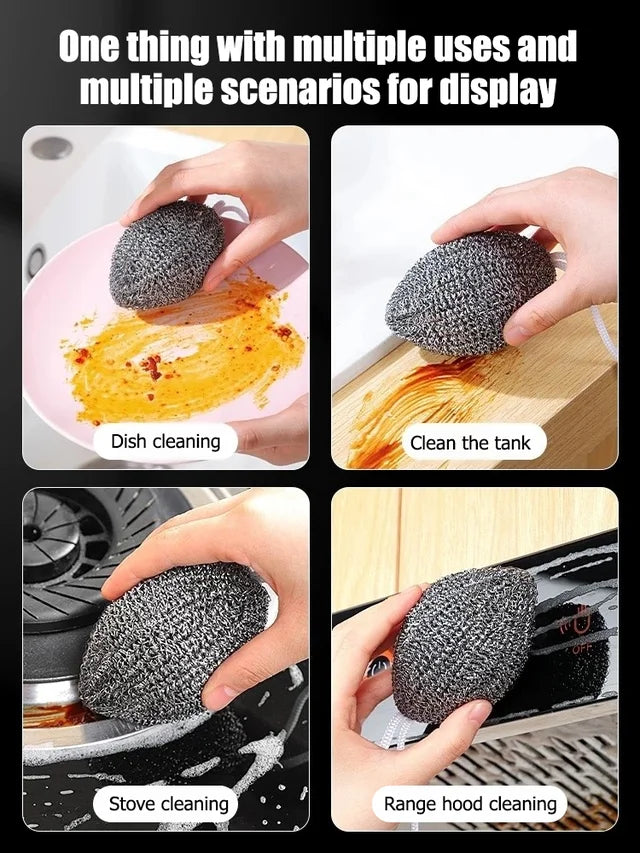 [Stainless steel wire] Steel wool with hanging rope