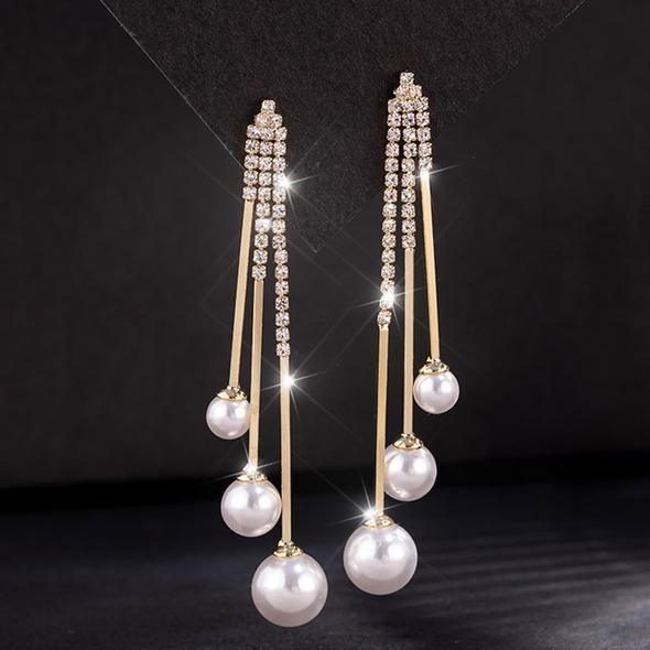 Long Tassel Pearl Earrings