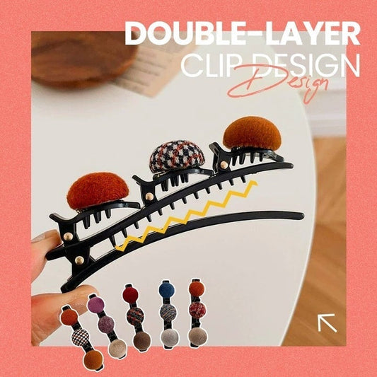 Double-Layer Retro Hairball Hair Clip