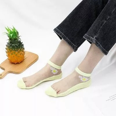 Translucent Daisy Socks(5Pairs/Pack)