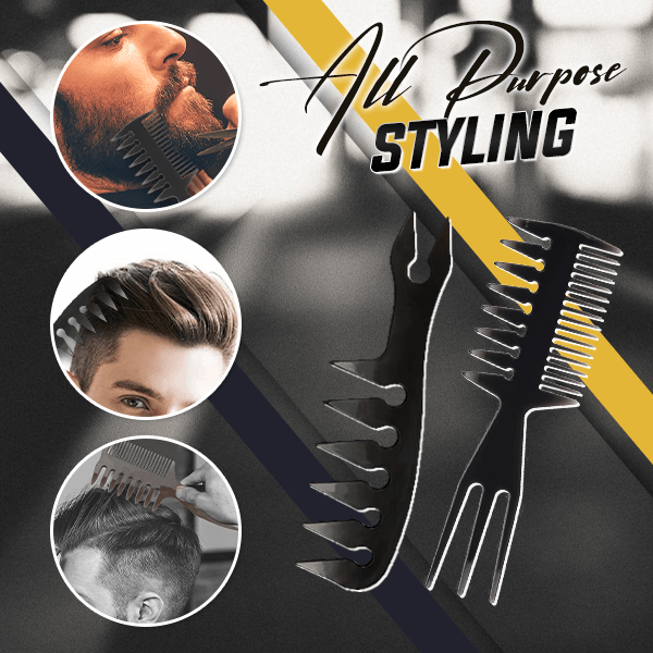 Professional Wide-Tooth Anti-Static Double-Sided Comb (2 Styles/Pack)