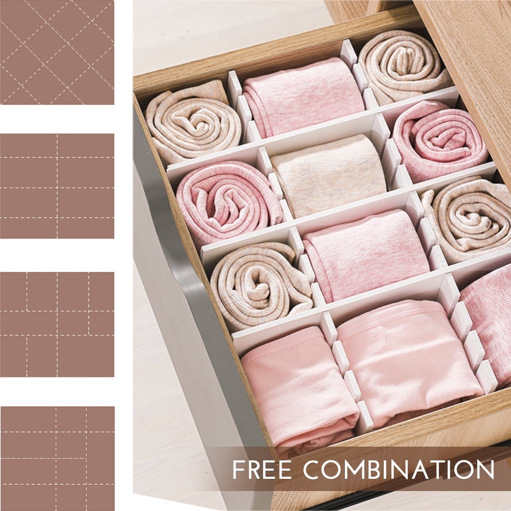 Free Combination Adjustable Drawer Organizer (44cm x 7cm/Pcs-4Pcs/Set)