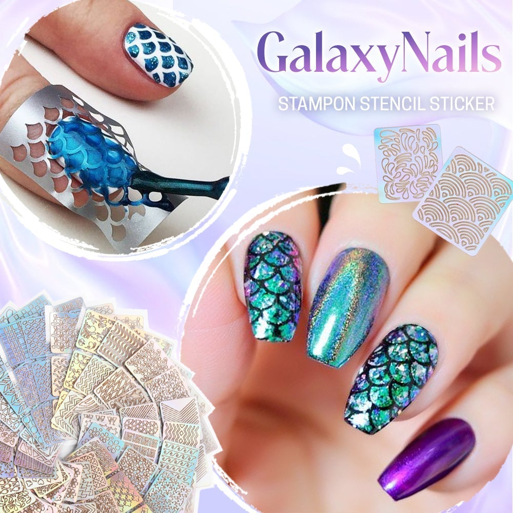 Galaxy Nail Art Stencil Sticker (24 pcs/set-144 Styles)