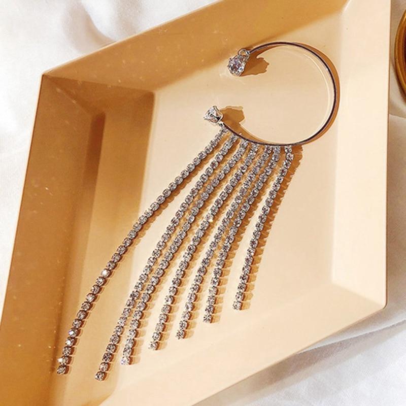 J&A Sparkling Diamond Tassel Earrings Light luxury style smart long style Earrings - Jessie Accessory